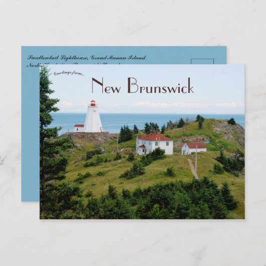 Swallowtail vuurtoren North Head New Brunswick Briefkaart (Voorkant / Achterkant)