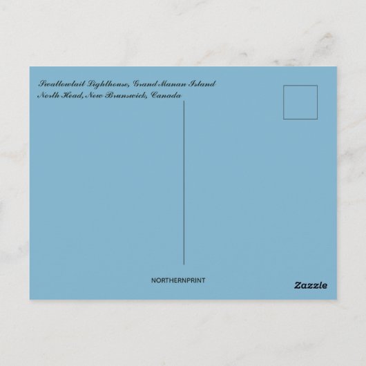 Swallowtail vuurtoren North Head New Brunswick Briefkaart (Achterkant)