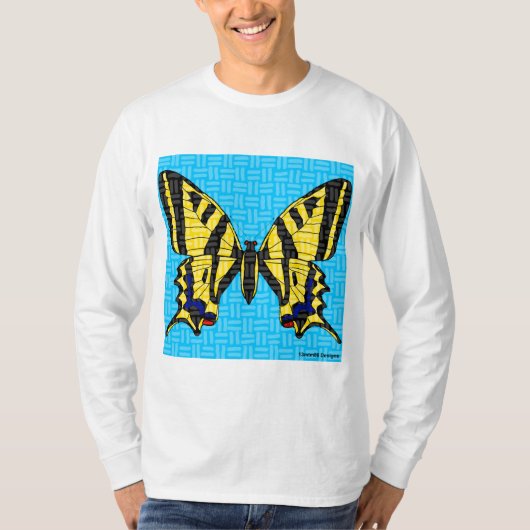 Swallowtail (wit) - Mannen-Shirt met lange mouwen T-shirt (Voorkant)