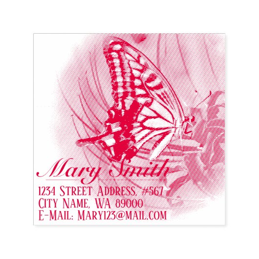 Swallowtail Zelfinktende Stempel (Design)