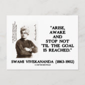Swami Vivekananda Arise Awake Stop niet met 'Til G Briefkaart (Voorkant)