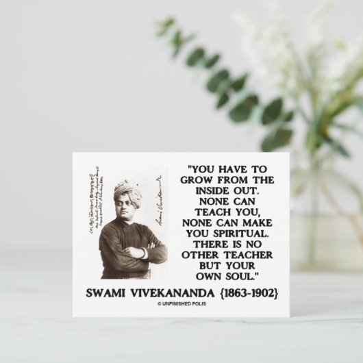 Swami Vivekananda groeien van binnen naar buiten S Briefkaart (Staand voorkant)