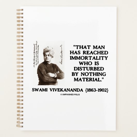 Swami Vivekananda Man bereikt imsteringsmateriaal Planner (Voorkant)
