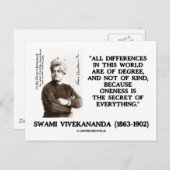 Swami vivekananda over het geheim van alles briefkaart (Voorkant / Achterkant)