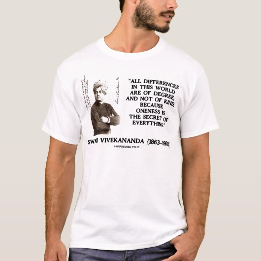 Swami vivekananda over het geheim van alles t-shirt (Voorkant)