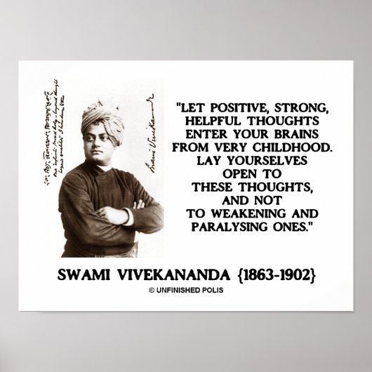 Swami Vivekananda Positief Sterke Nuttige Thoughts Poster (Voorkant)