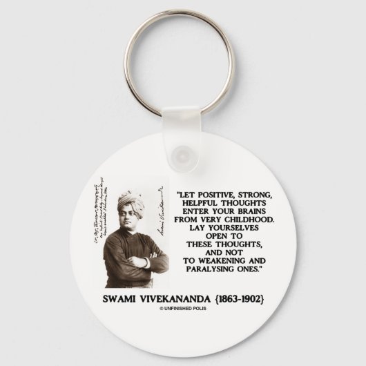 Swami Vivekananda Positief Sterke Nuttige Thoughts Sleutelhanger (Voorkant)