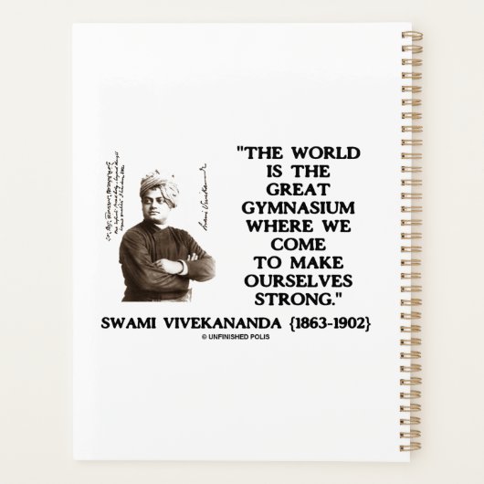 Swami Vivekananda Wereld Groot Gymnasium Sterk QTE Planner (Achterkant)