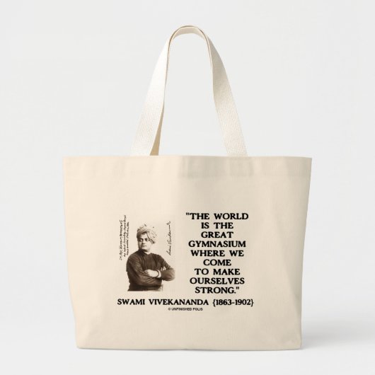 Swami Vivekananda World Great Gymnasium Strong Grote Tote Bag (Voorkant)