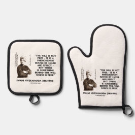 Swami Vivekananda Zal de Wil Niet Vrij Zijn Oorzaa Ovenwant & Pannenlap Set