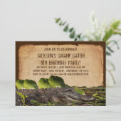 Swamp Alligator Aangepaste verjaardagsfeest Uitnod Kaart (Staand voorkant)