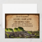 Swamp Alligator Aangepaste verjaardagsfeest Uitnod Kaart (Voorkant / Achterkant)
