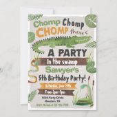 Swamp Birthday Invitation | Alligator | Krokodil Kaart (Voorkant)