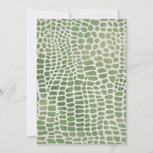 Swamp Birthday Invitation | Alligator | Krokodil Kaart (Achterkant)