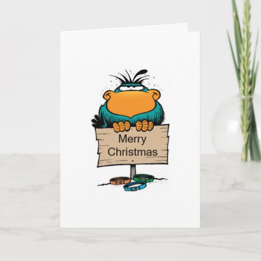 Swamp Bludgerigar Christmas Kaart (Voorkant)