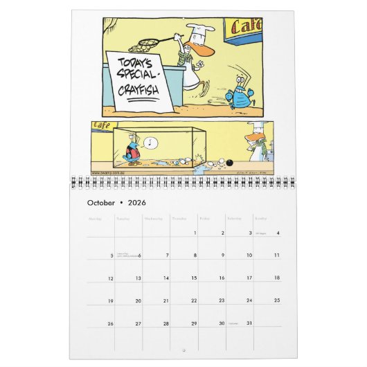 Swamp Cartoon Dieren 12 maanden kalender (Okt 2026)