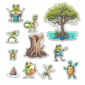 "Swamp Dance Party" op maat gesneden vinyl Sticker (Voorkant)