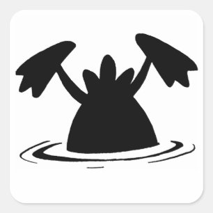 Swamp Duck Cartoon Vierkante Sticker