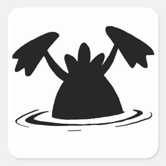 Swamp Duck Cartoon Vierkante Sticker (Voorkant)