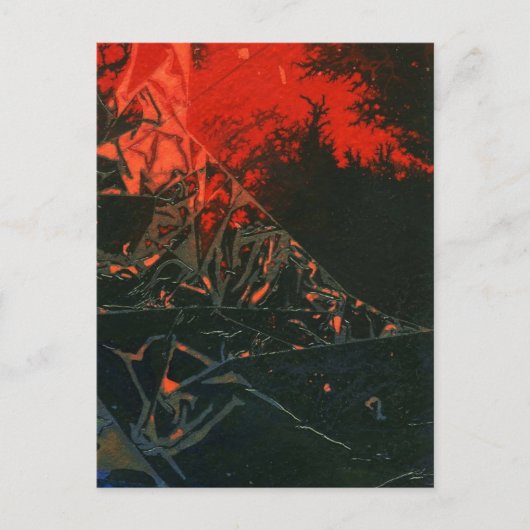 "Swamp Fire #3" Abstract Briefkaart ontwerp (Voorkant)