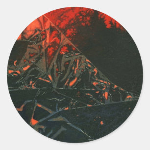 "Swamp Fire #3" Abstract design sticker