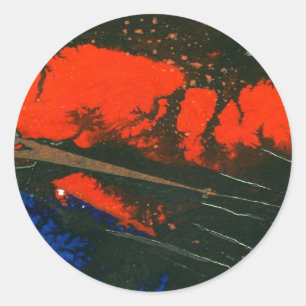 "Swamp Fire #5" Abstract design sticker