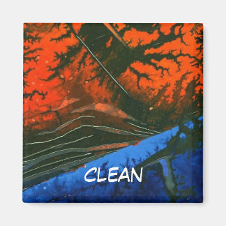 "Swamp Fire #6" Abstracte Vaatwasser status Magnee Magneet