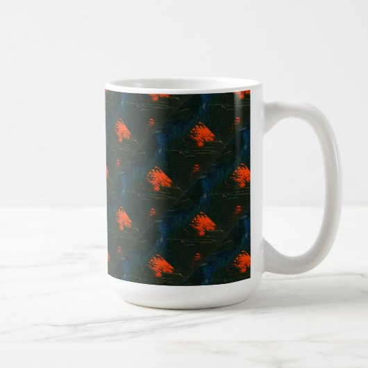 "Swamp Fire #7 Tiled" Abstract Design Mok (Rechts)