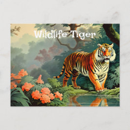 Swamp Forest Wild Tiger Vintage Poster Briefkaart
