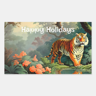 Swamp Forest Wildlife Tijger Rechthoekige Sticker