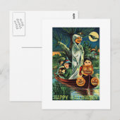 Swamp Ghost Pumpkin Vintage Halloween Briefkaart (Voorkant / Achterkant)
