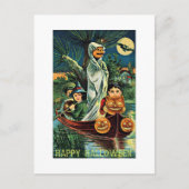 Swamp Ghost Pumpkin Vintage Halloween Briefkaart (Voorkant)