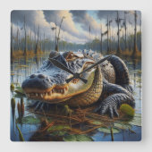Swamp King Gator wandklok (Voorkant)