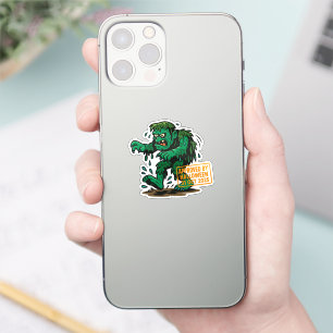 Swamp Monster Cartoon - Goedgekeurd door Halloween Sticker