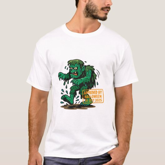 Swamp Monster Cartoon - Goedgekeurd door Halloween T-shirt (Voorkant)