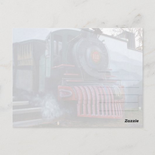 Swamp Rabbit Train muurschildering bij het Whistle Briefkaart (Achterkant)