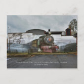 Swamp Rabbit Train muurschildering bij het Whistle Briefkaart (Voorkant)