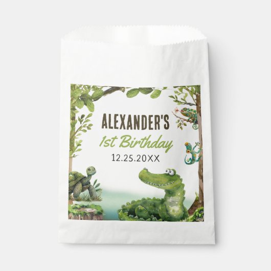Swamp Reptile 1e verjaardagsfeest Bedankzakje (Voorkant)