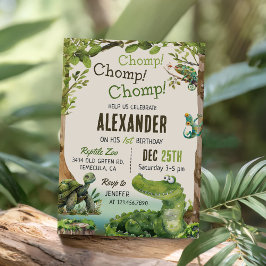 Swamp Reptile 1e verjaardagsfeest Kaart