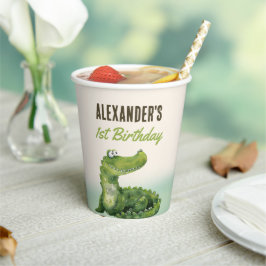 Swamp Reptile 1e verjaardagsfeest Papieren Bekers