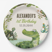 Swamp Reptile 1e verjaardagsfeest Papieren Bordje (Voorkant)