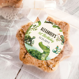 Swamp Reptile 1e verjaardagsfeest Ronde Sticker