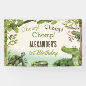 Swamp Reptile 1e verjaardagsfeest Spandoek (Horizontaal)