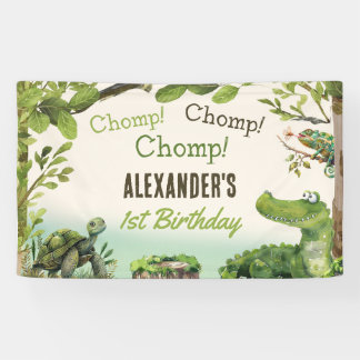 Swamp Reptile 1e verjaardagsfeest Spandoek