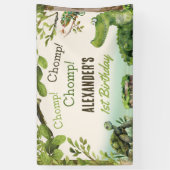 Swamp Reptile 1e verjaardagsfeest Spandoek (Verticaal)