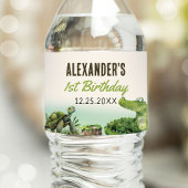 Swamp Reptile 1e verjaardagsfeest Waterfles Etiket