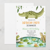 Swamp reptiles birthday party invitation kaart (Voorkant / Achterkant)