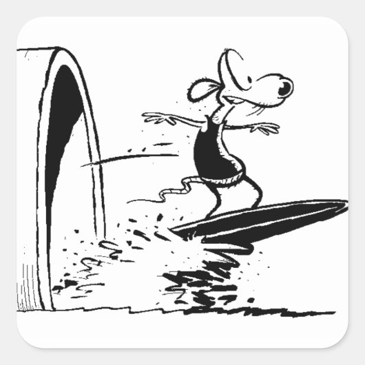 Swamp Sludge Surfing Rat Sticker (Voorkant)