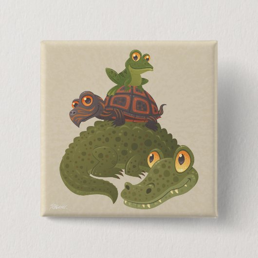 Swamp Squad Vierkante Button 5,1 Cm (Voorkant)