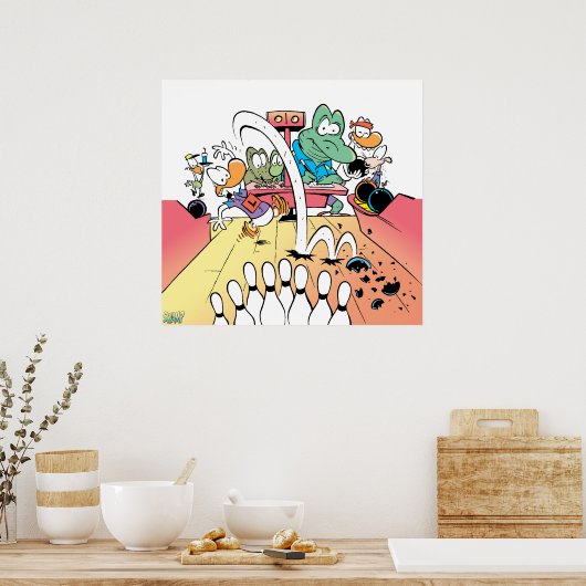 Swamp Ten Pin Bowling Poster (Keuken)